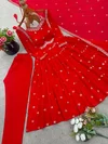 Nsr 874 Heavy Faux Georgette With Embroidery Work Readymade Suits